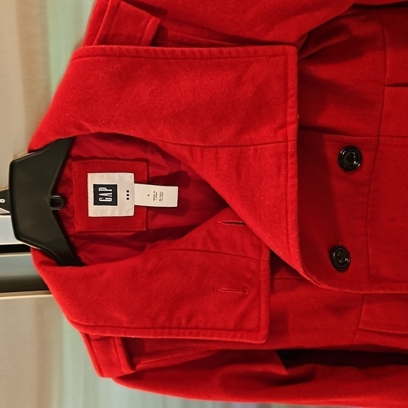 💕GAP💕 Cropped Length Pea Coat ~ Red Small - Picture 2 of 15